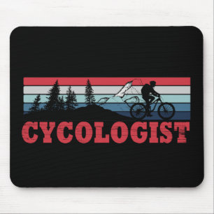 Cykolog, rolig cykling som säger musmatta