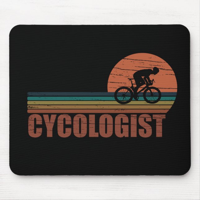 Cykolog, rolig cykling som säger musmatta (Framsidan)