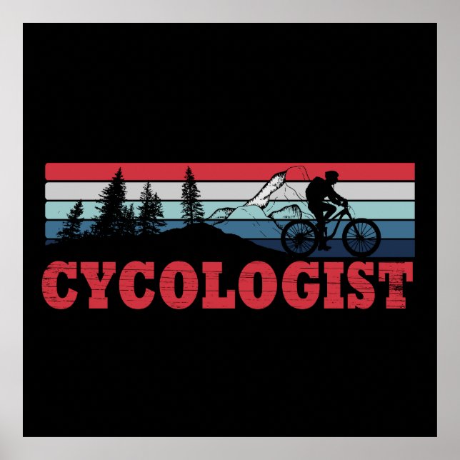 Cykolog, rolig cykling som säger poster (Framsidan)