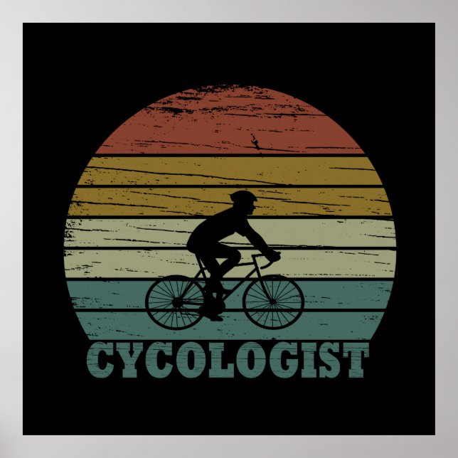 Cykolog, rolig cykling som säger poster (Framsidan)