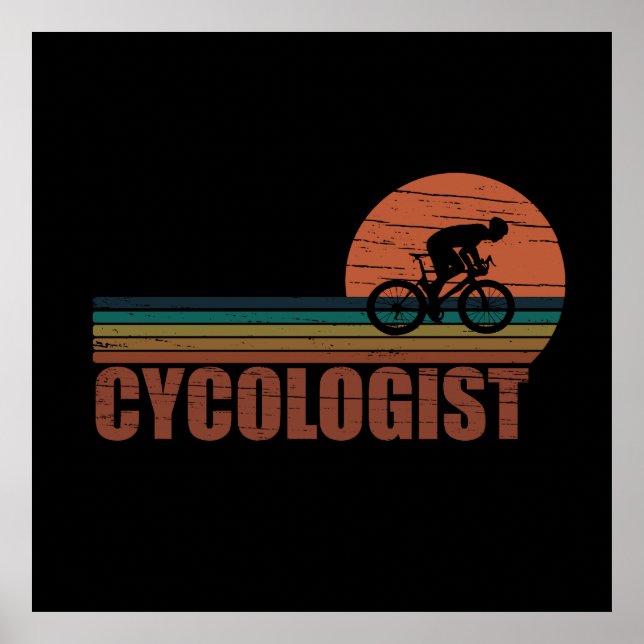 Cykolog, rolig cykling som säger poster (Framsidan)