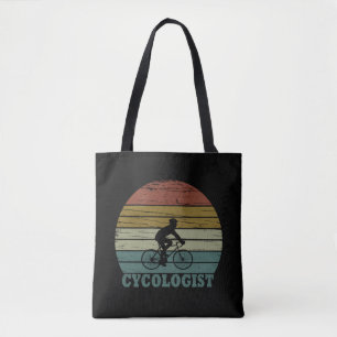 Cykolog, rolig cykling som säger tygkasse