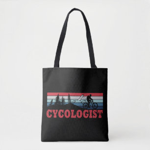 Cykolog, rolig cykling som säger tygkasse
