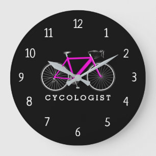 Cykolog Rosa Bicycle on Black Stor Klocka