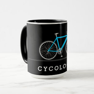 Cykolog text med akvatisk cykel mugg