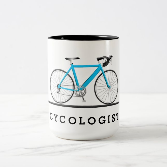 Cykolog text med akvatisk cykel Två-Tonad mugg (Center)