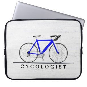 Cykolog Text med blå cykel Laptop Fodral
