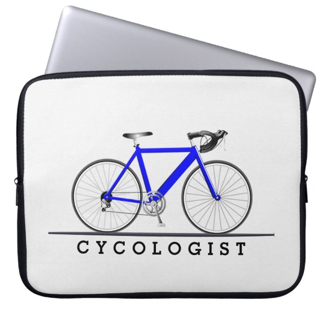 Cykolog Text med blå cykel Laptop Fodral (Framsidan)