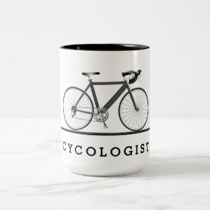 Cykolog-text med grått-cykel Två-Tonad mugg