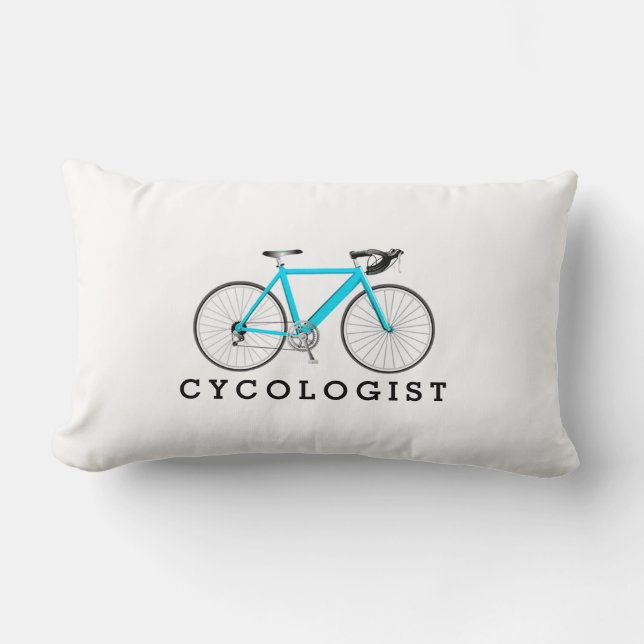 Cykolog Turkos Cycle på vitt Lumbarkudde (Framsida)