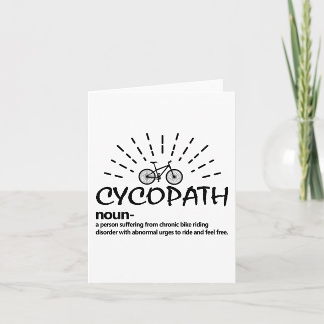 Cykopat Definition Rolig Cyklist Motorcyklist Kort (Framsida)