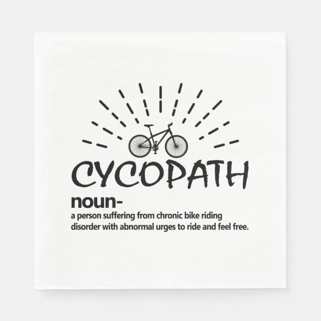Cykopat Definition Rolig Cyklist Motorcyklist Pappersservett (Framsidan)