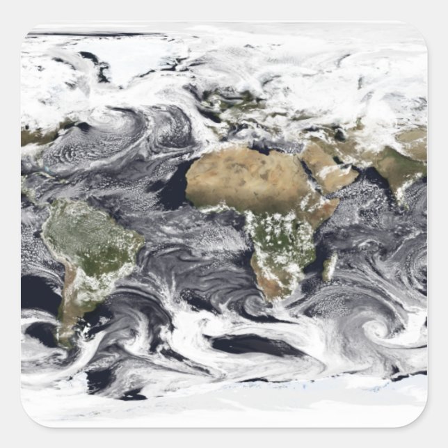 Cylindrisk ekvivalent projektion fyrkantigt klistermärke (Framsida)