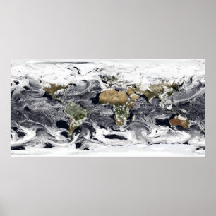 Cylindrisk equidistant projektion poster