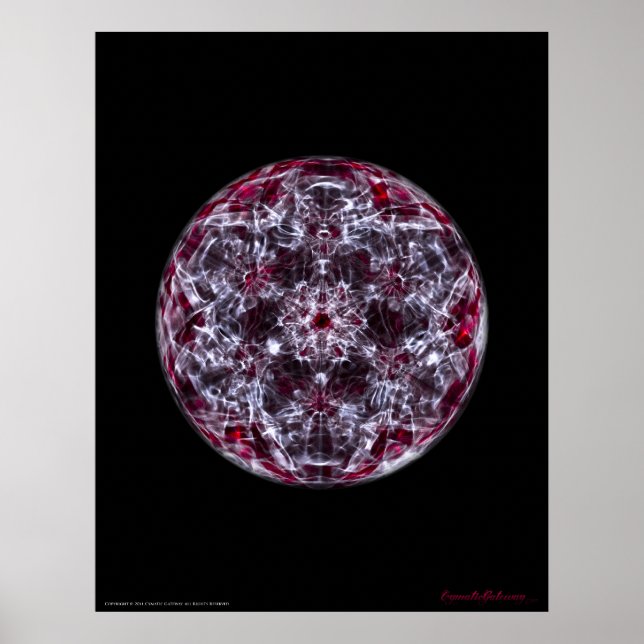 Cymatik: Metatron Cube Brainwave Ljud Poster (Framsidan)