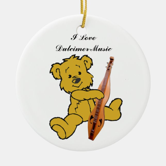 CYMBAL BEAR-ORNAMENT JULGRANSPRYDNAD KERAMIK (Framsidan)