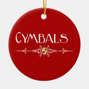Cymbals dekorativ linje julgransprydnad keramik