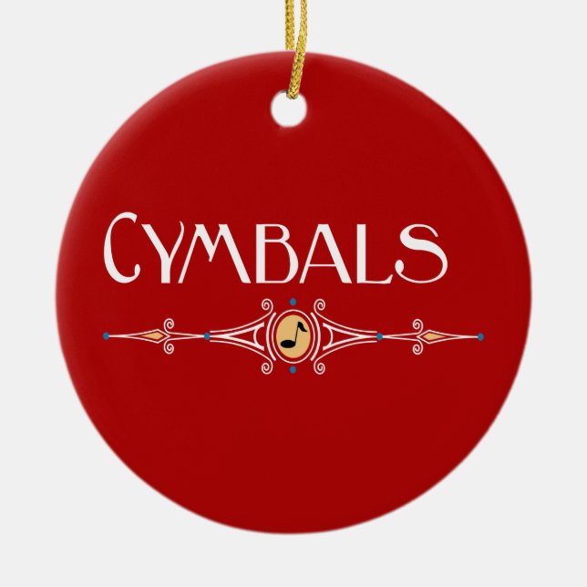 Cymbals dekorativ linje julgransprydnad keramik (Framsidan)