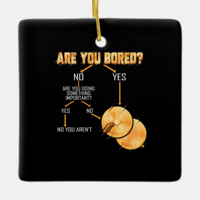 Cymbals Drummer är du uttråkad Julgransprydnad Keramik (Framsida)