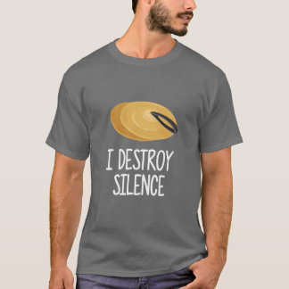 Cymbals i destroy silence marching band Cymbal vin T Shirt