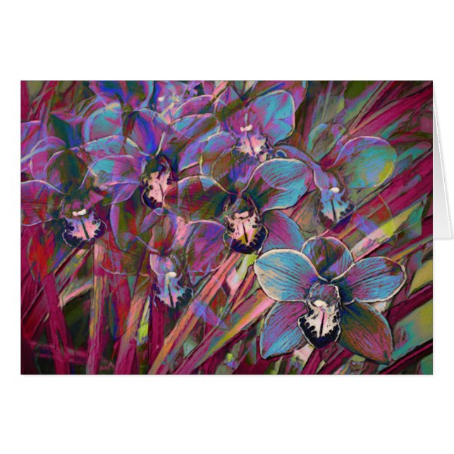 Cymbidium Orchid Carnival Hälsningskort (Framsidan Horizontal)