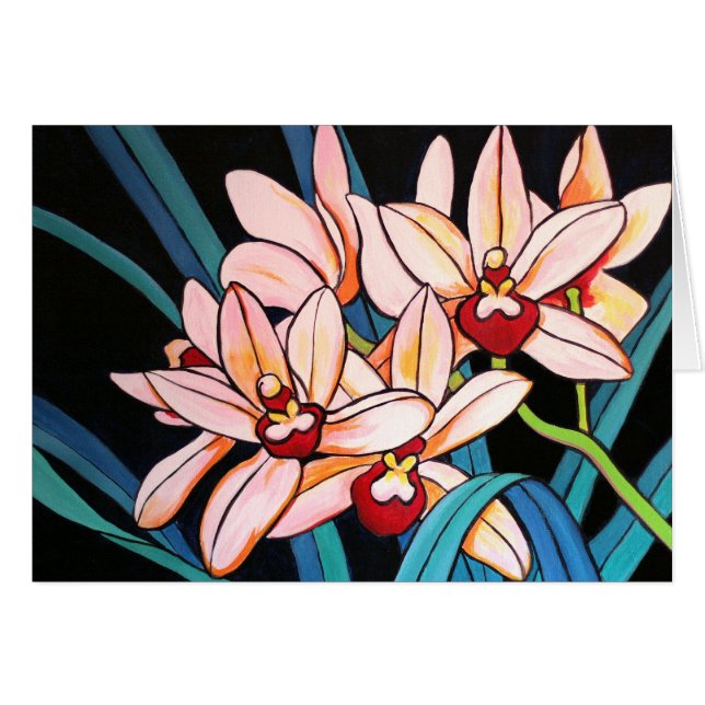 Cymbidiums Hälsningskort (Framsidan Horizontal)