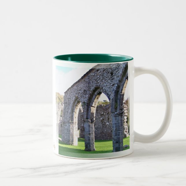 CYMER ABBEY WALES Två-Tonad MUGG (Höger)