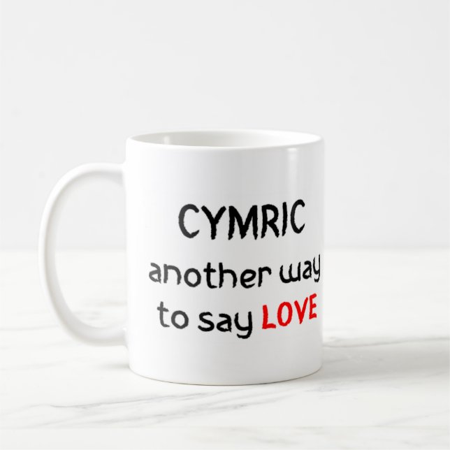 Cymric kärlek kaffe mugg (Vänster)