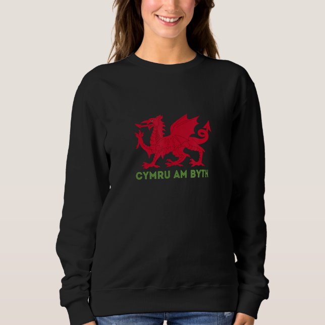 Cymru Am Byth Rugby Welsh Dragon Wales Player UK E T Shirt (Framsida)