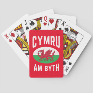 Cymru am Byth Wales Flagga Proud Welsh Vintage Rug Casinokort
