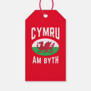 Cymru am Byth Wales Flagga Proud Welsh Vintage Rug Presentetikett