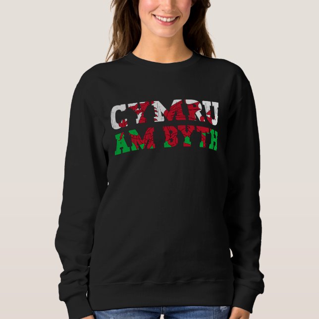 Cymru Am Byth Wales Pride Welsh Flag T Shirt (Framsida)