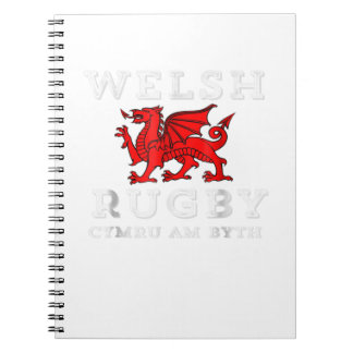 Cymru am Byth Welsh Rugby Wales Forever Dragon Te Anteckningsbok