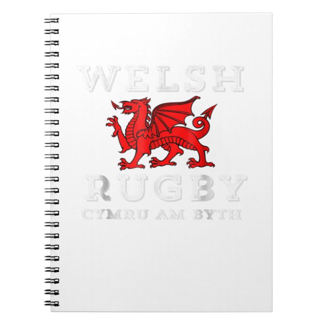Cymru am Byth Welsh Rugby Wales Forever Dragon Te Anteckningsbok (Framsidan)