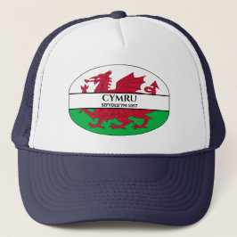 Cymru Sefydlu Ym 1057 Welsh Dragon Flagga Keps
