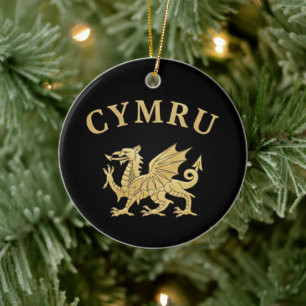 Cymru Sköld Julgransprydnad Keramik