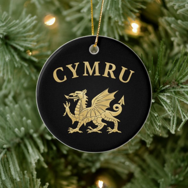 Cymru Sköld Julgransprydnad Keramik (Träd)