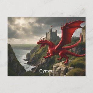 Cymru Wales Red Dragon/Y Ddraig Goch Vykort