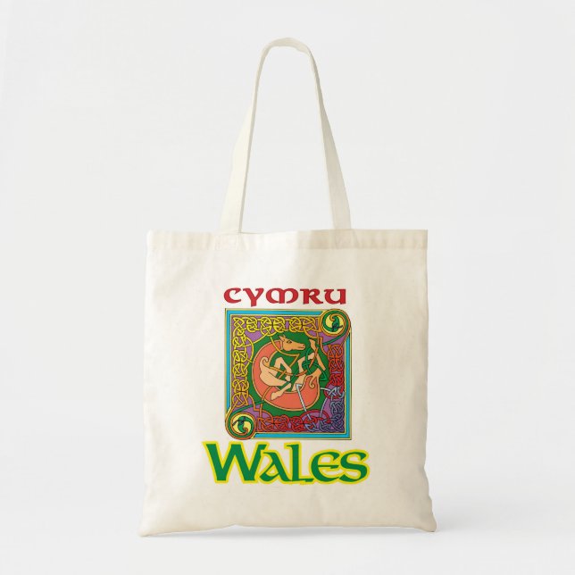 Cymru Wales toto med Celtic konst Tygkasse (Framsidan)