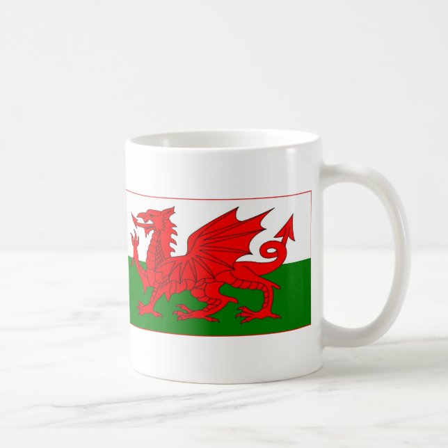 Cymru - walesisk flagga kaffemugg (Höger)