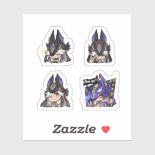 Cyno Genshin Impact 4-pack Stickerark Klistermärken