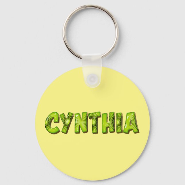 Cynthia Name Kiwi Design Schlüsselanhänger Nyckelring (Framsida)