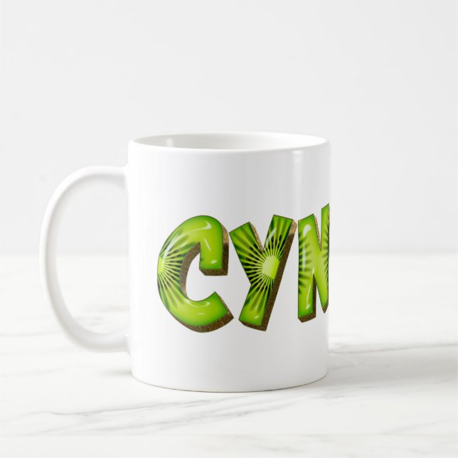 Cynthia Name Kiwi Style Tasse Teetasse Kaffeetasse Kaffemugg (Vänster)