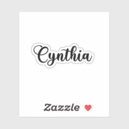 Cynthia Namn - Handskriven kalligrafi Klistermärken