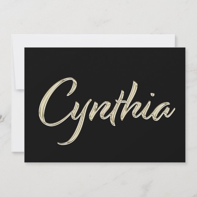 Cynthia white gold Handwriting Karte Kort (Framsida)