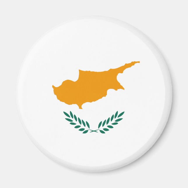 Cypern Fisheye Flagga Magnet (Framsidan)