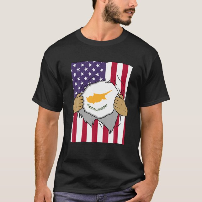 Cypern Flagga Blood Inside Me Home Pride Cypriot A T Shirt (Framsida)
