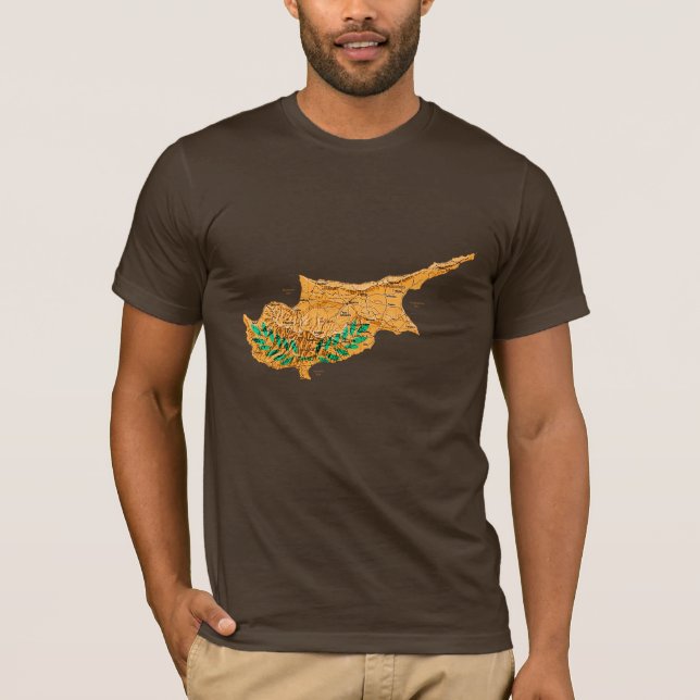 Cypern Flagga Färgkart T-Shirt (Framsida)