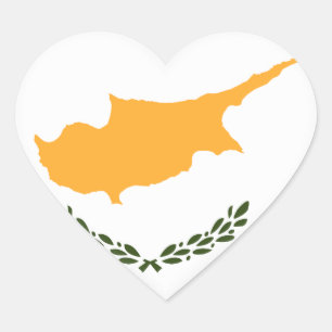Cypern flagga hjärtformat klistermärke