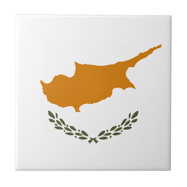 Cypern Flagga Kakelplatta (Framsidan)